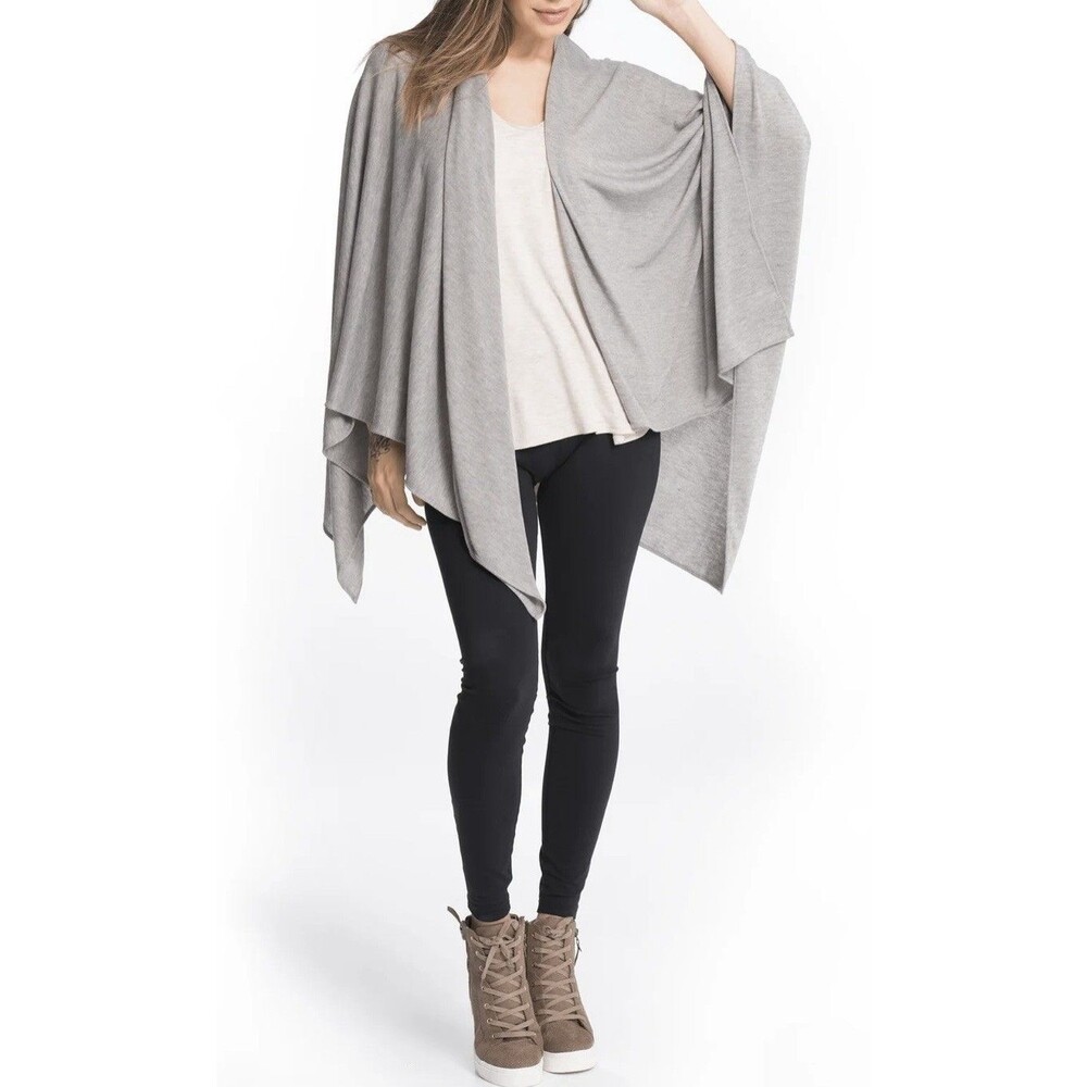 BUN Maternity Women’s Cardigan throw over the shoulder, One Size Gray Open Front